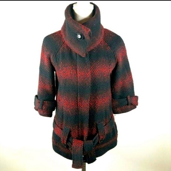 BB Dakota Wool Aztec Western Herringbone Coat Jacket - Picture 13 of 13